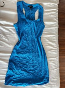 Blue Racerback Mini Bodycon Dress