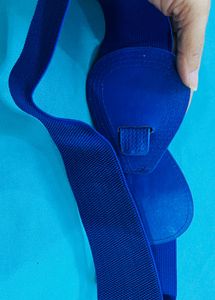 Royal Blue Elastic Belt with Leaf Clasp