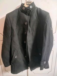 Calvin Klein Energi Black Wool Blend Coat