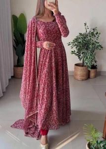 Elegant Printed Anarkali Kurta Set