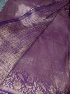 New unused Elegant Purple Floral Saree