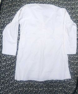 Pure cotton White Embroidered Kurta pajama set