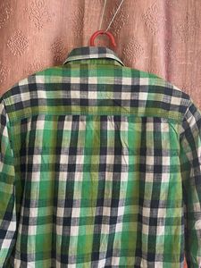 Men's Green Plaid Long Sleeve Shirt