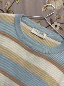 Striped Ribbed Long Sleeve Top