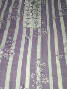 Purple Striped Kurta Set