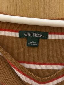 Striped Long Sleeve Crop Top