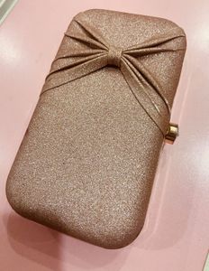 Sparkly Rose Gold Clutch Bag