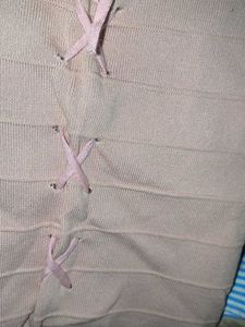 Cute Pink Lace-Up Off-Shoulder Top