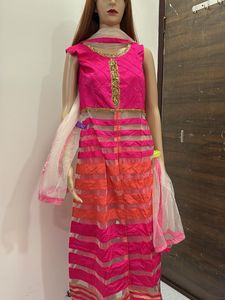 Vibrant Pink & Orange Lehenga Choli