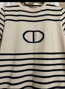 Striped T-Shirt Dress with Logo