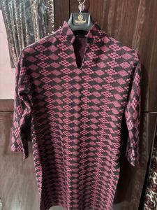 Stylish Maroon & Black Printed Kurta