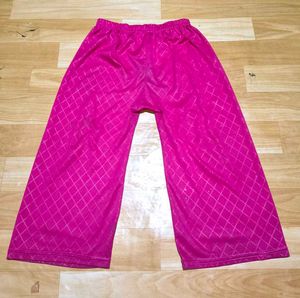 Bright Pink Geometric Pattern Palazzo Pants