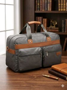 Stylish Grey Travel Duffel Bag