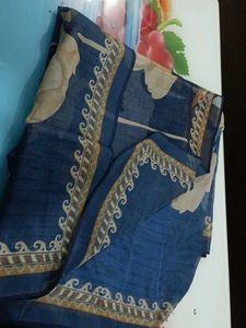 Boho Floral Print Blue Scarf