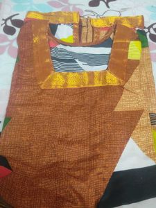 Stylish Printed zariwork lace detailing Kurta