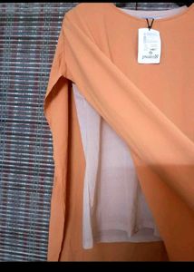 Chic Asymmetrical Orange Tunic Top