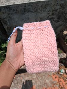 Handmade Crochet Drawstring Pouch