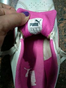 Puma White &amp; Pink Sneakers
