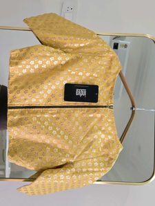 Chanderi Musturd Crop Top