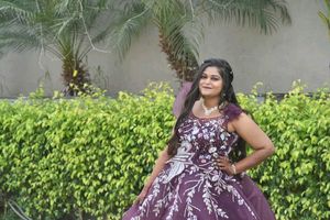 Burgundy Floral Embroidered Party Dress