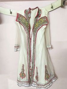Very Beautiful Wedding Wear Red And White Maxi