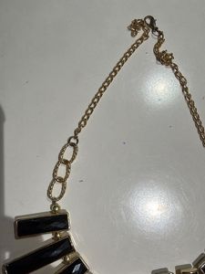 Stylish Black &amp; Gold Statement Necklace
