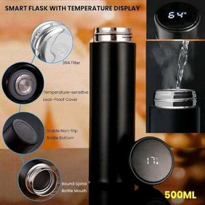 Black Smart Temperature Display Water Bottle