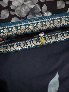 Elegant Teal Sequin Trim Fabric