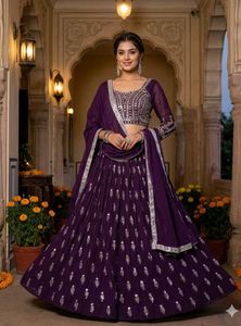Embroidered Purple lehnga choli 💜