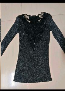 Sparkly Black Long Sleeve Top