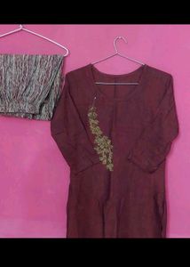 Light green straight kurti with dupatta