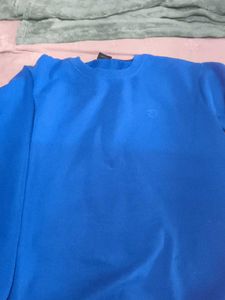Blue Casual Pullover Sweatshirt
