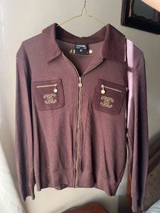 vintage Chanel Zip-Up Knit top