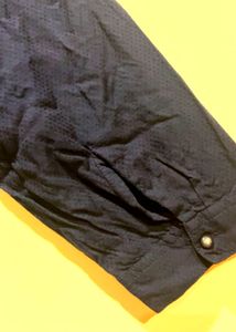 Elegant Navy Blue Three-Quarter Sleeve Top