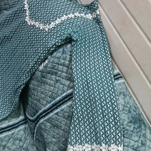 Beautiful Teal Floral Lace Kurti