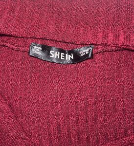 Maroon Ribbed Mock Neck Top