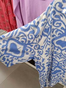 Stylish Blue &amp; White Printed Kurta