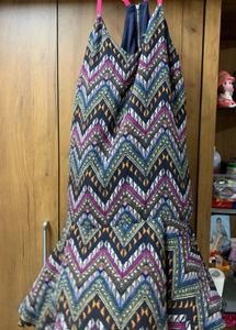 Boho Print Halter Neck Dress