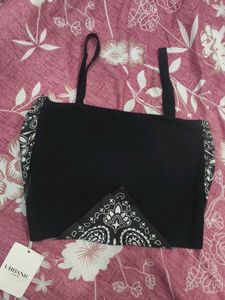 Black Bandana Print Crop Top