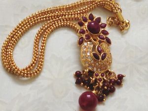 1gm Gold plated Ruby Jadau Kundan Set