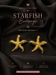 AntiTarnish - Starfish necklace &amp; Matching earring