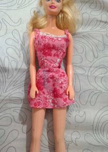 Doll in Pink Floral Dress