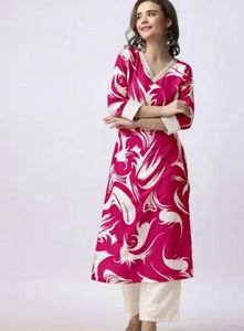 pink kurti with white pant