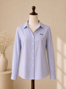 Striped Blue Button-Up Shirt