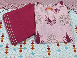 Pink Printed Kurta and Pant Set