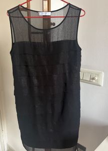 Chic Black Sleeveless Tiered Dress