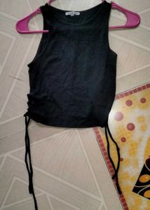 Black Ruched Tank Top