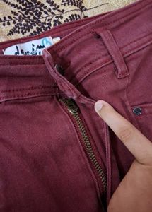 Burgundy jeans 👠(Wide leg)