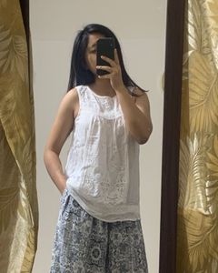 White Sleeveless Top
