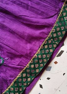 Green &amp; Purple Ethnic Lehenga Choli Set